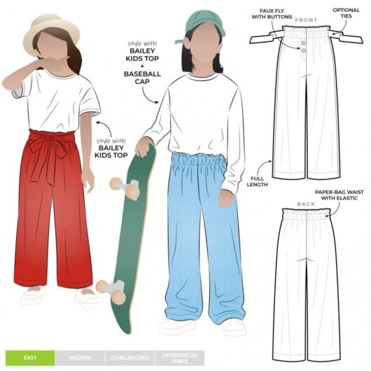 Style Arc Paper Sewing Pattern Kids Olive Pants