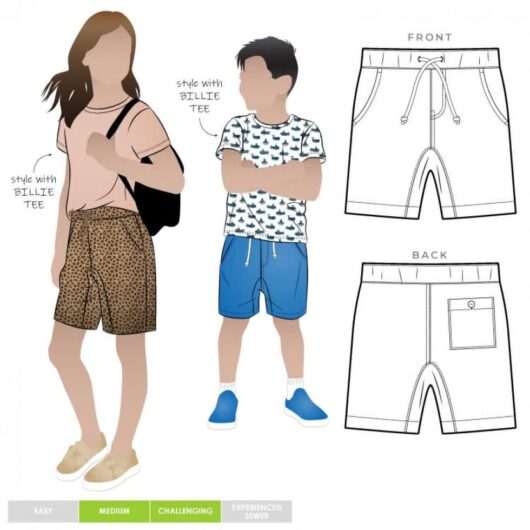 Style Arc Paper Sewing Pattern Kids Oscar Shorts