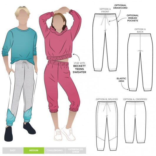 Style Arc Paper Sewing Pattern Kids Riley Sweat Pants