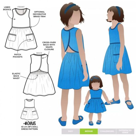 Style Arc Paper Sewing Pattern Kids Tulip Dress