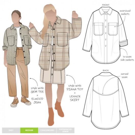Style Arc Paper Sewing Pattern Logan Shacket