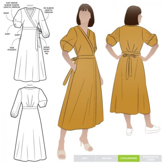 Style Arc Paper Sewing Pattern Millicent Wrap Dress
