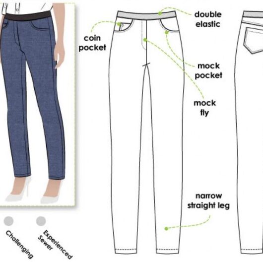 Style Arc Paper Sewing Pattern Misty Stretch Woven Jeans