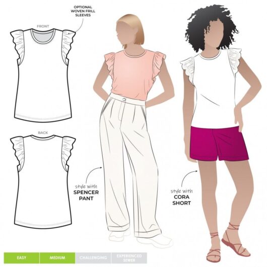 Style Arc Paper Sewing Pattern Petal Knit Top