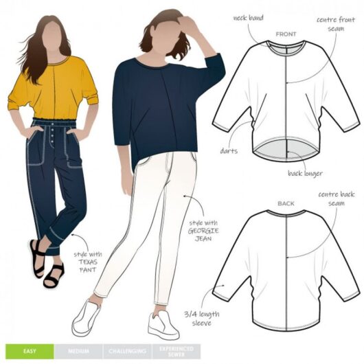 Style Arc Paper Sewing Pattern Rhea Knit Top