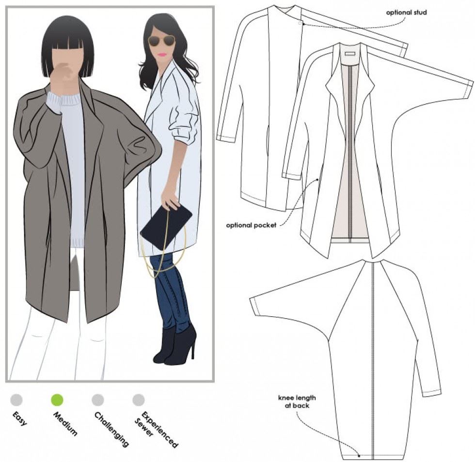 Style Arc Paper Sewing Pattern Riley Coat