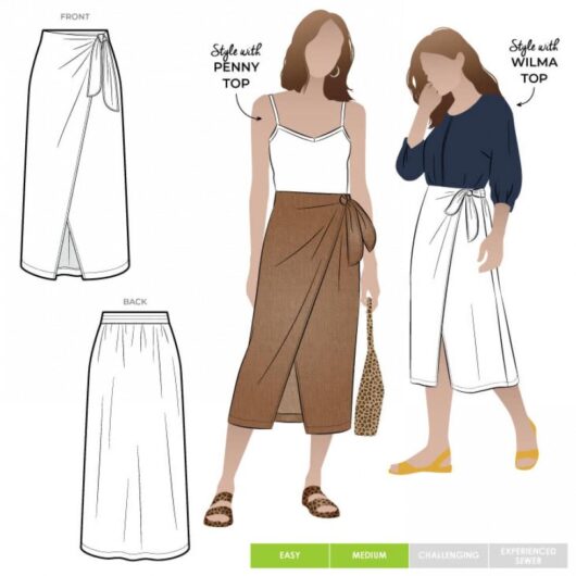 Style Arc Paper Sewing Pattern Rona Wrap Skirt