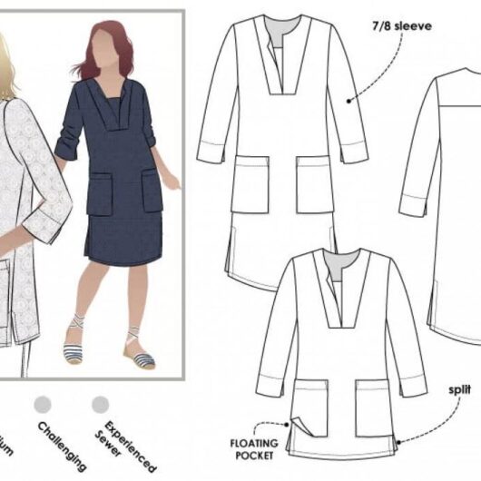 Style Arc Paper Sewing Pattern Roslyn Tunic Dress