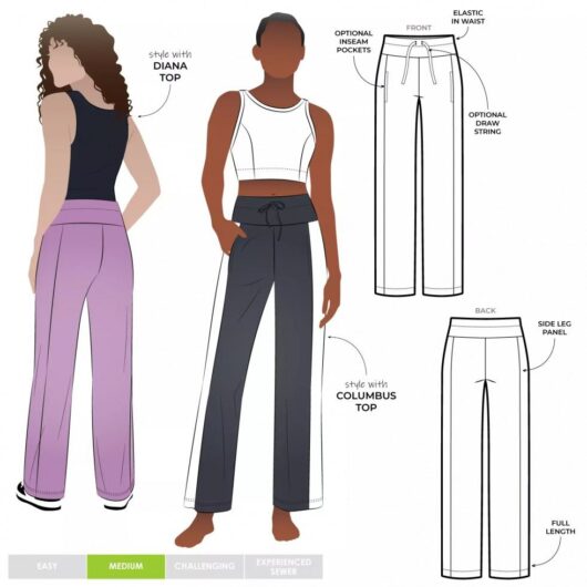 Style Arc Paper Sewing Pattern Sunday Walking Pants
