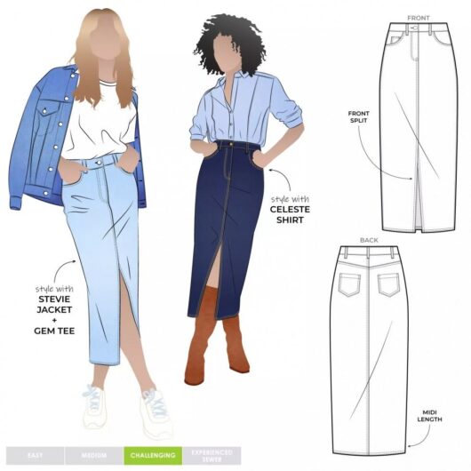 Style Arc Paper Sewing Pattern Tommie Jeans Skirt