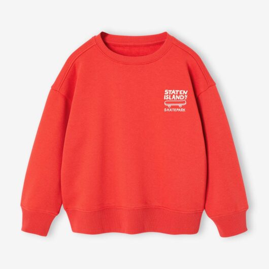 Sweatshirt with Chest Motif for Boys pomegranate