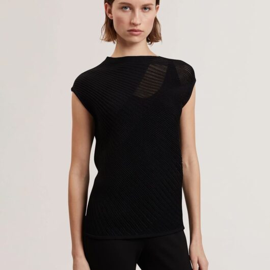 Ted Baker Textured Knitted Top Black