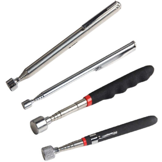 Telescopic magnetic pickup tool, 20 lb, 15 lb, 3 lb, 1.5 lb, metal extension tool for hard-to-reach places, set of 4