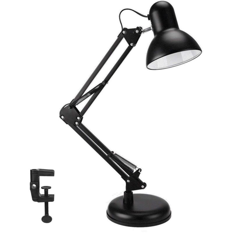 Tinor - Desk lamp with led bulb and clamp, metal structure, adjustable position, for home and office