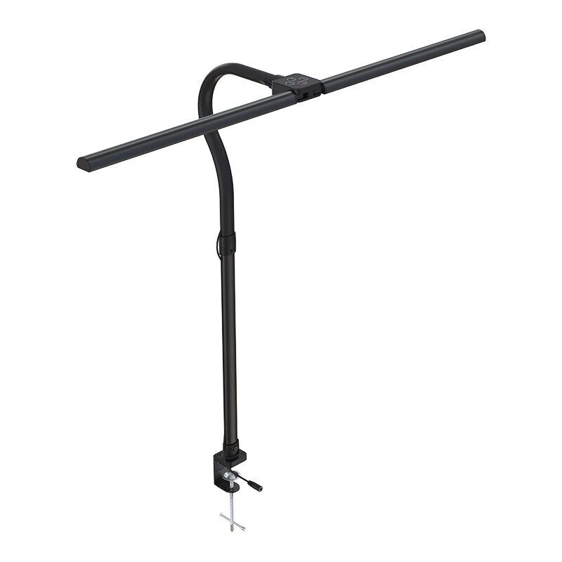 Tinor - led Desk Lamp with Double Ended Clip, 360° Adjustable, 5 Levels Adjustment, Eye Protection, usb, Power 24W, pc Material, Black