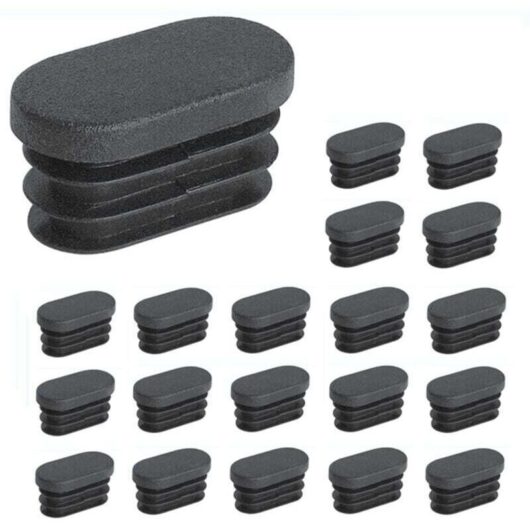 Tubular furniture legs, plastic caps, oval plastic chair leg caps, oval pipe caps for furniture legs, trampoline chair 20 pieces (15x30 mm)