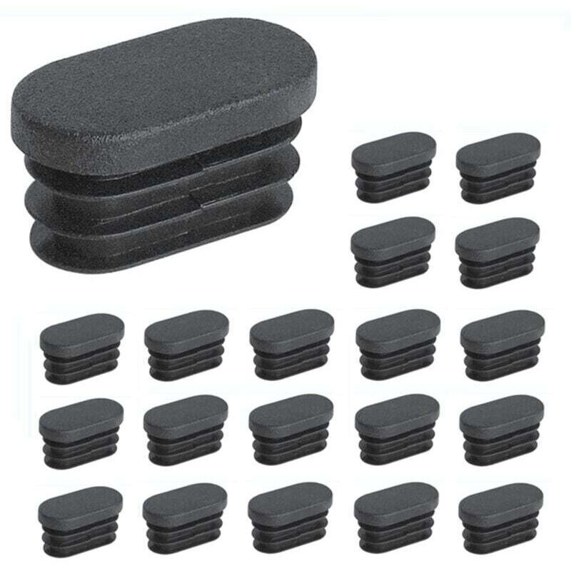 Tubular furniture legs, plastic caps, oval plastic chair leg caps, oval pipe caps for furniture legs, trampoline chair 20 pieces (15x30 mm)