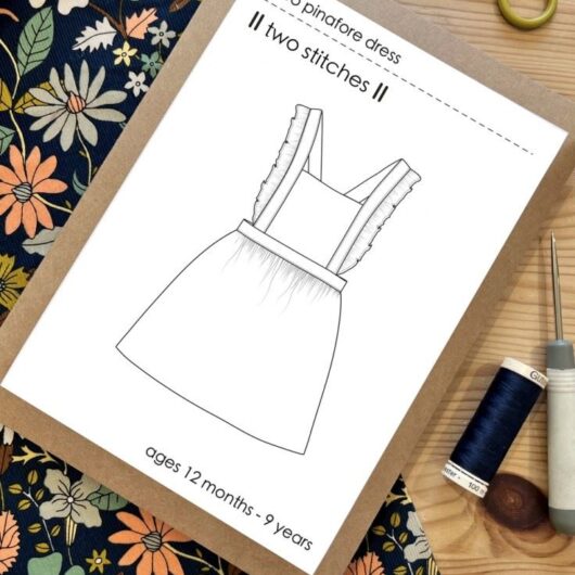 Two Stitches Paper Sewing Pattern Cleo Frill Pinafore Dress