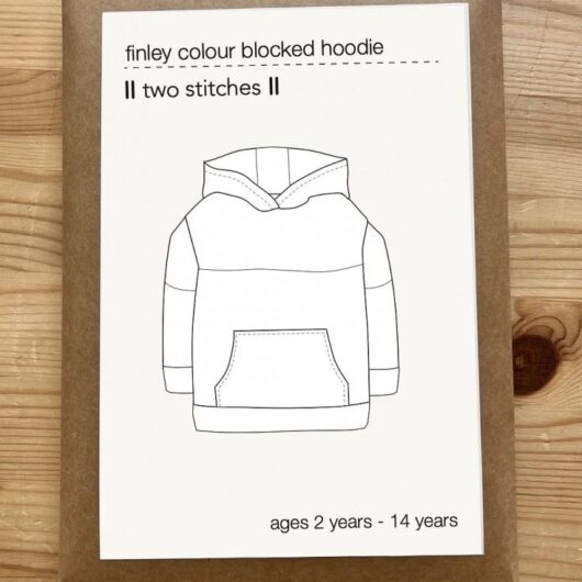 Two Stitches Paper Sewing Pattern Finlay Colour Blocked Hoodie