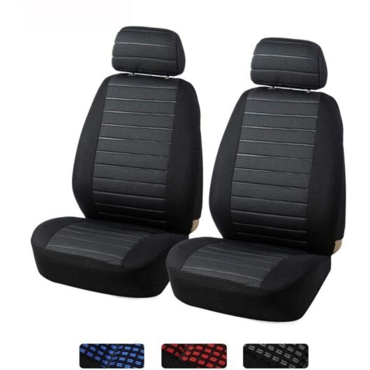 Universal Car Front Seat Covers, 2 Seater Fabric Seat Covers, Airbag Compatible, Fits Most Cars, Vans, SUVs, Trucks, Gray