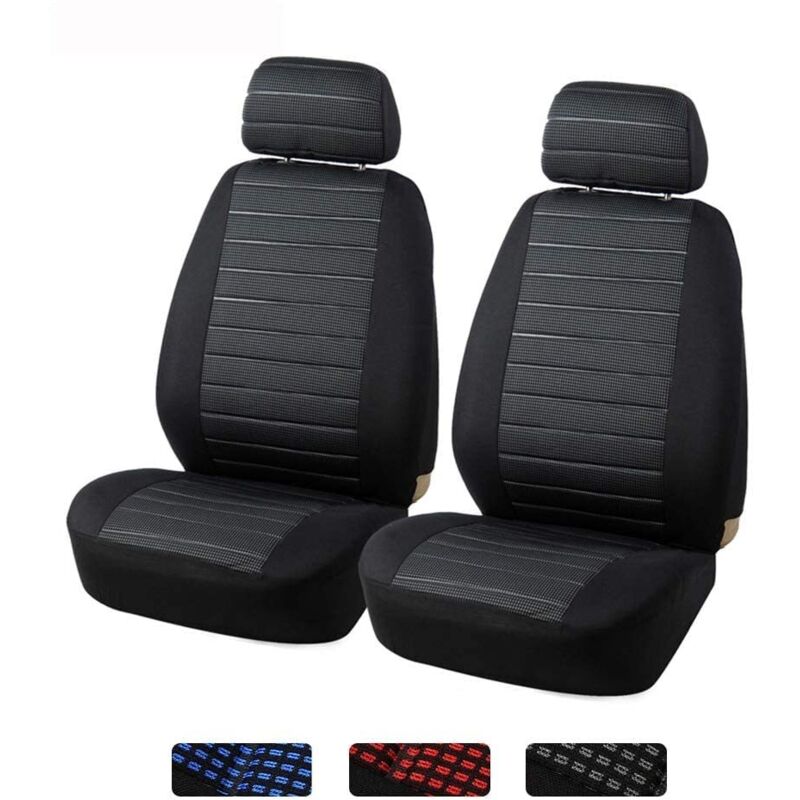 Universal Car Front Seat Covers, 2 Seater Fabric Seat Covers, Airbag Compatible, Fits Most Cars, Vans, SUVs, Trucks, Gray