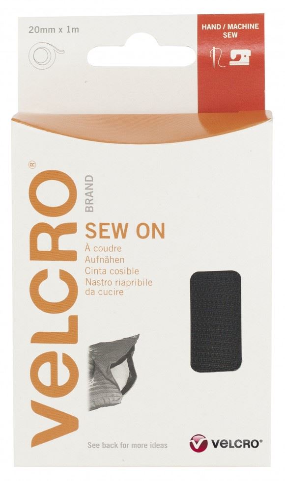 Velcro Sew On Hook & Loop (Value Roll) Black