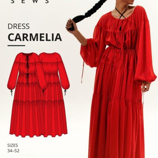 Vikisews Paper Sewing Pattern Carmelia Dress