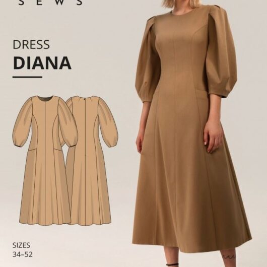 Vikisews Paper Sewing Pattern Diana Dress