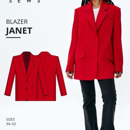 Vikisews Paper Sewing Pattern Janet Blazer