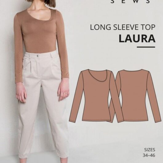 Vikisews Paper Sewing Pattern Laura Long Sleeve Top