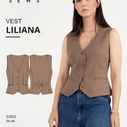 Vikisews Paper Sewing Pattern Liliana Vest