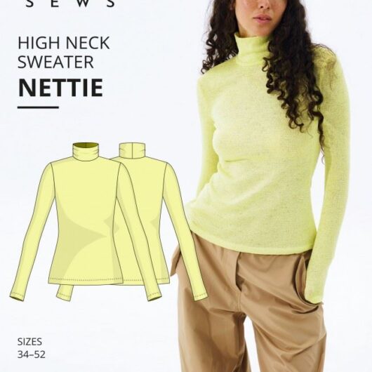 Vikisews Paper Sewing Pattern Nettie High Neck Sweater
