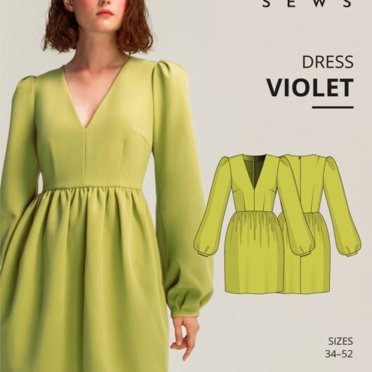 Vikisews Paper Sewing Pattern Violet Dress