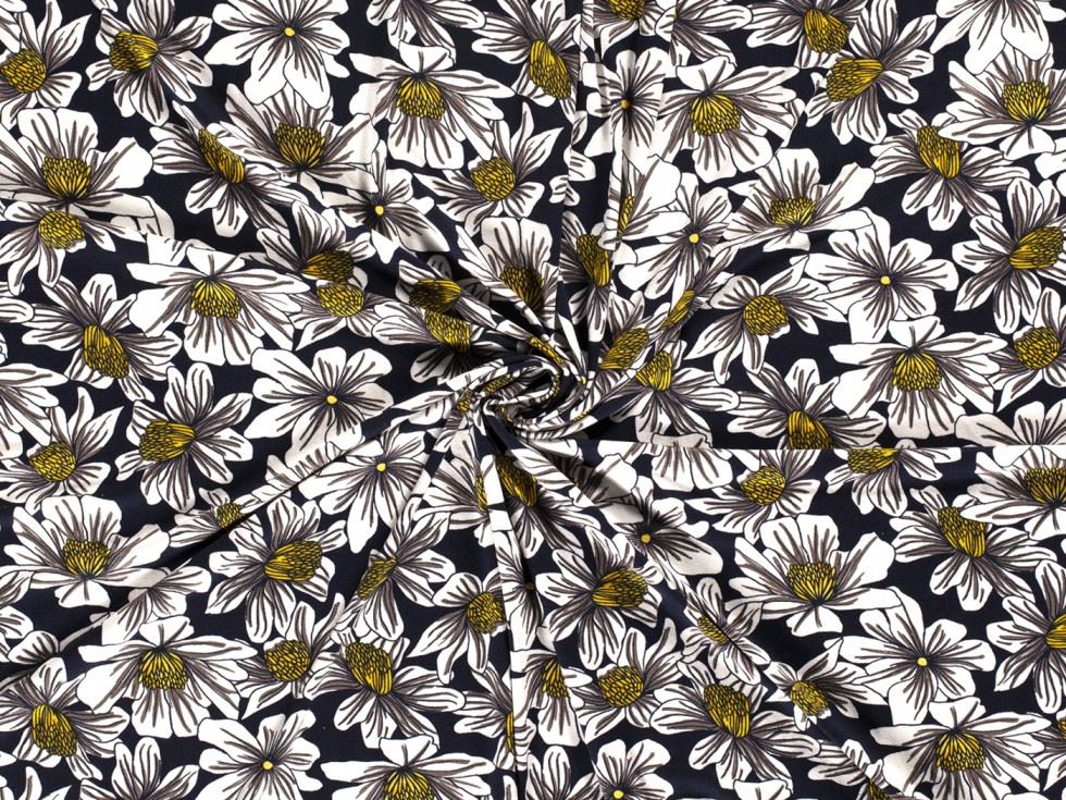 Viscose Jersey Stretch Knit Fabric Navy