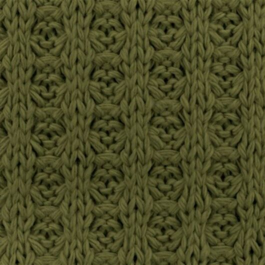 Waffle Cotton Sweater Knit Stretch Fabric Army Green