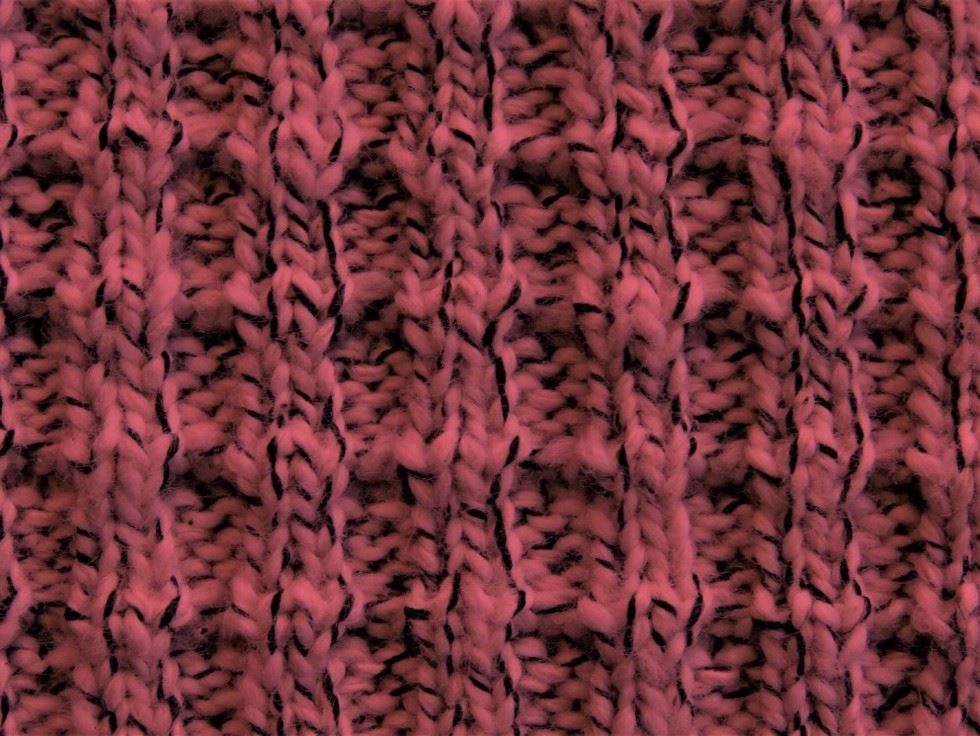 Waffle Tweed Cotton Sweater Knit Stretch Fabric Pink