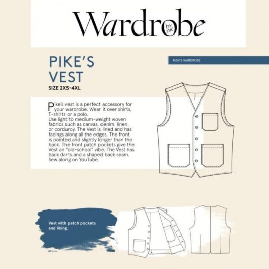 Wardrobe By Me Paper Sewing Pattern Mens Pikes Vest