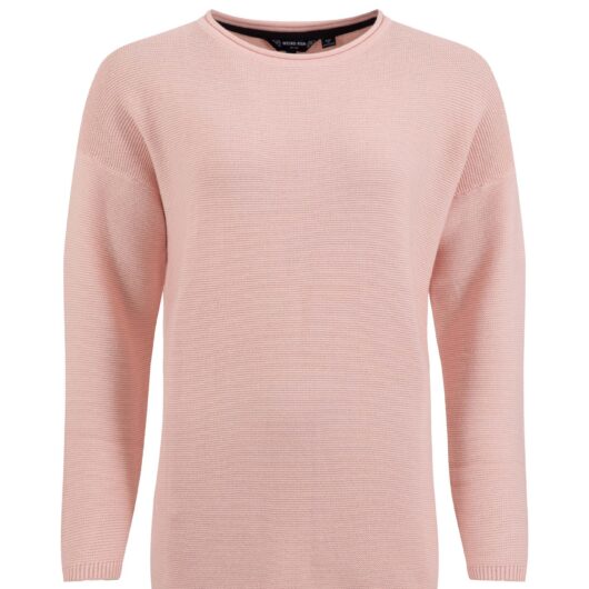 Weird Fish Dalla Knitted Crew Neck Jumper Pink Size 8
