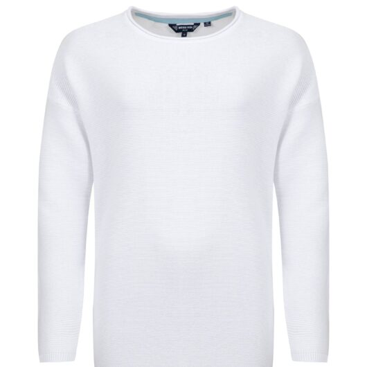 Weird Fish Dalla Knitted Crew Neck Jumper White Size 12