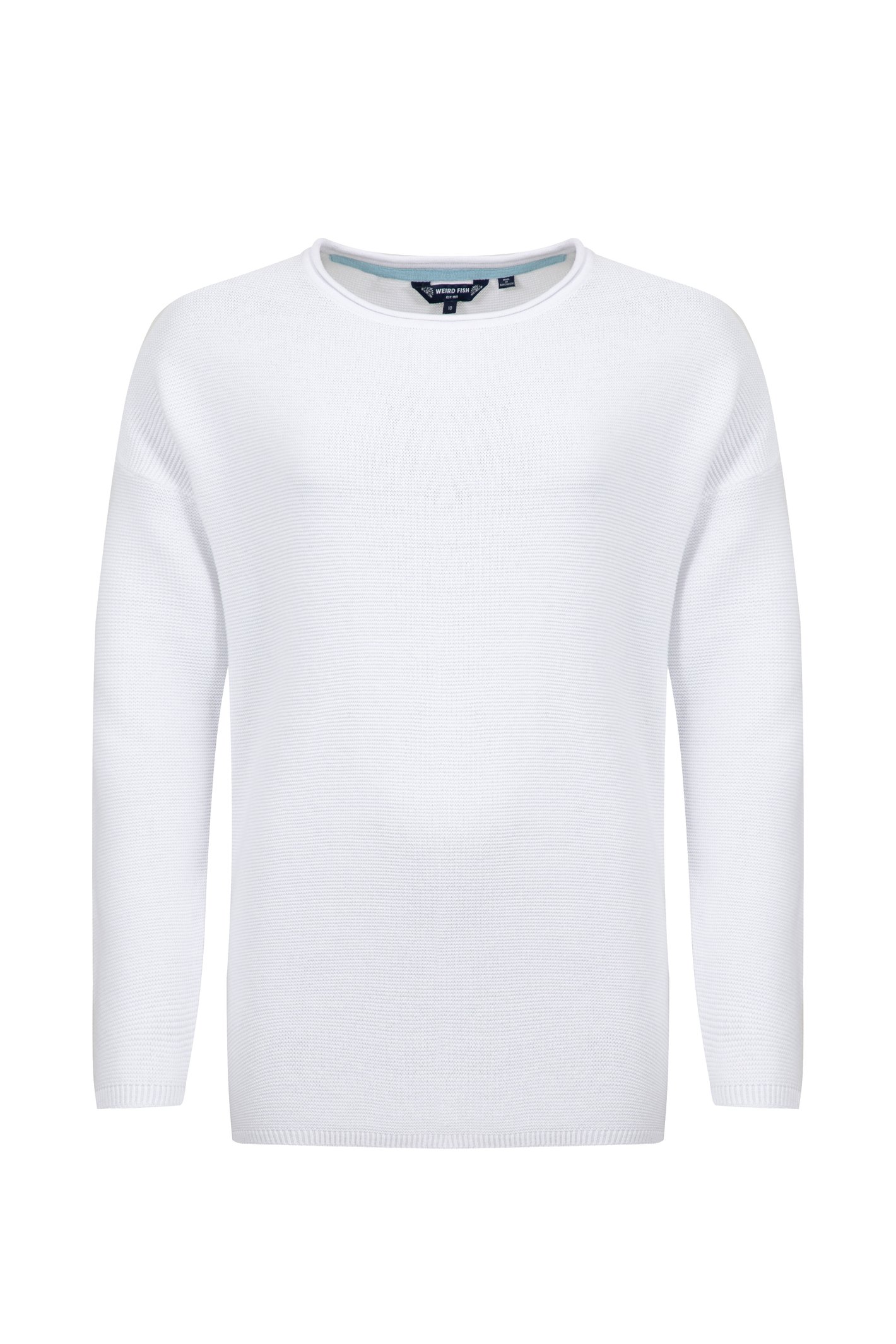 Weird Fish Dalla Knitted Crew Neck Jumper White Size 12