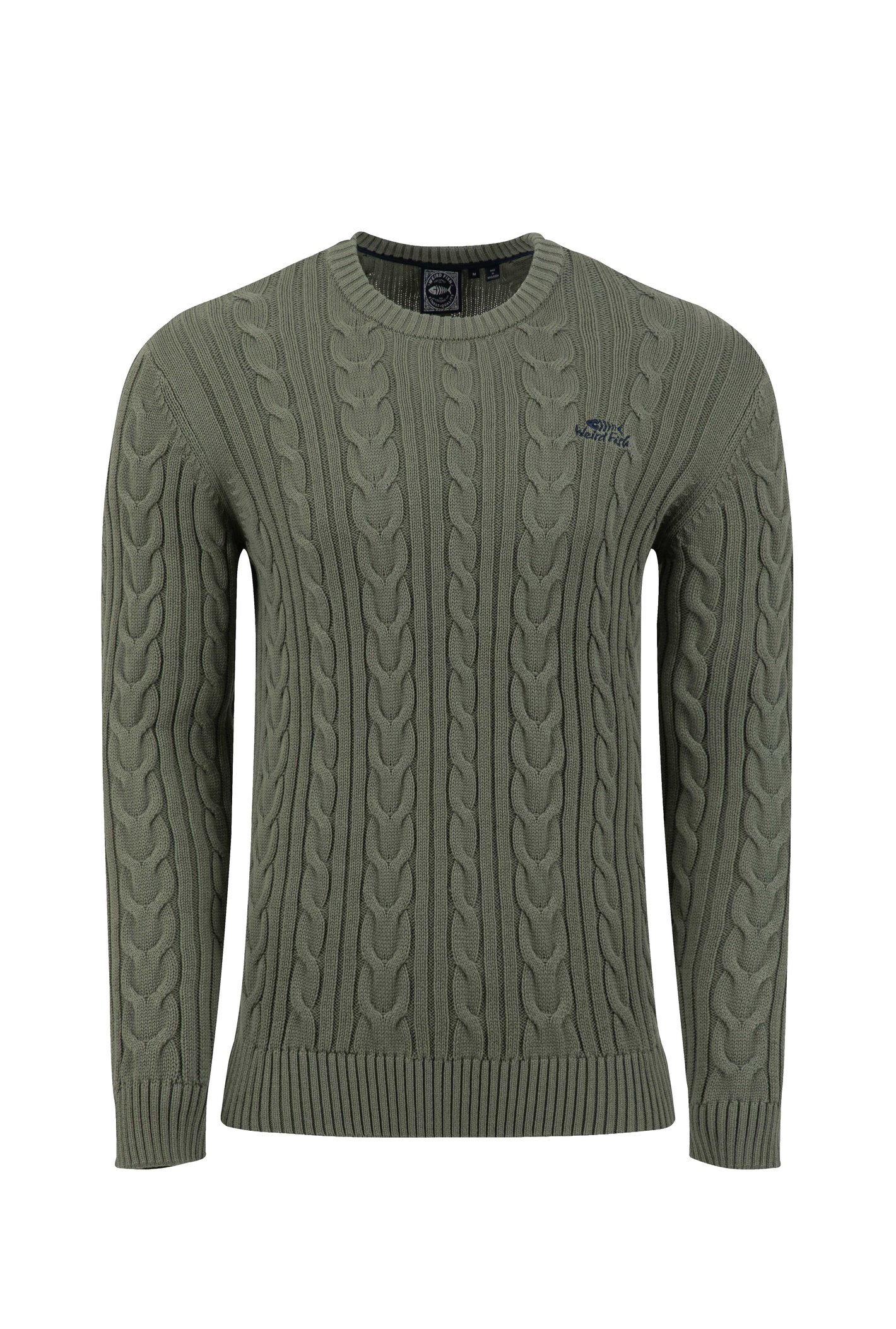 Weird Fish Griffen Cable Knit Jumper Woodland Sage Size 3XL