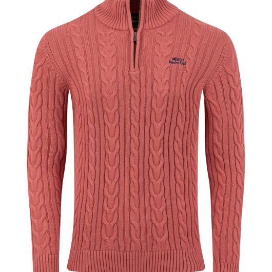 Weird Fish Heath 1/4 Zip Cable Knit Jumper Nantucket Size M