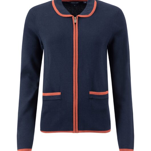 Weird Fish Jess Fine Knit Zip Through Cardigan Midnight Size 12