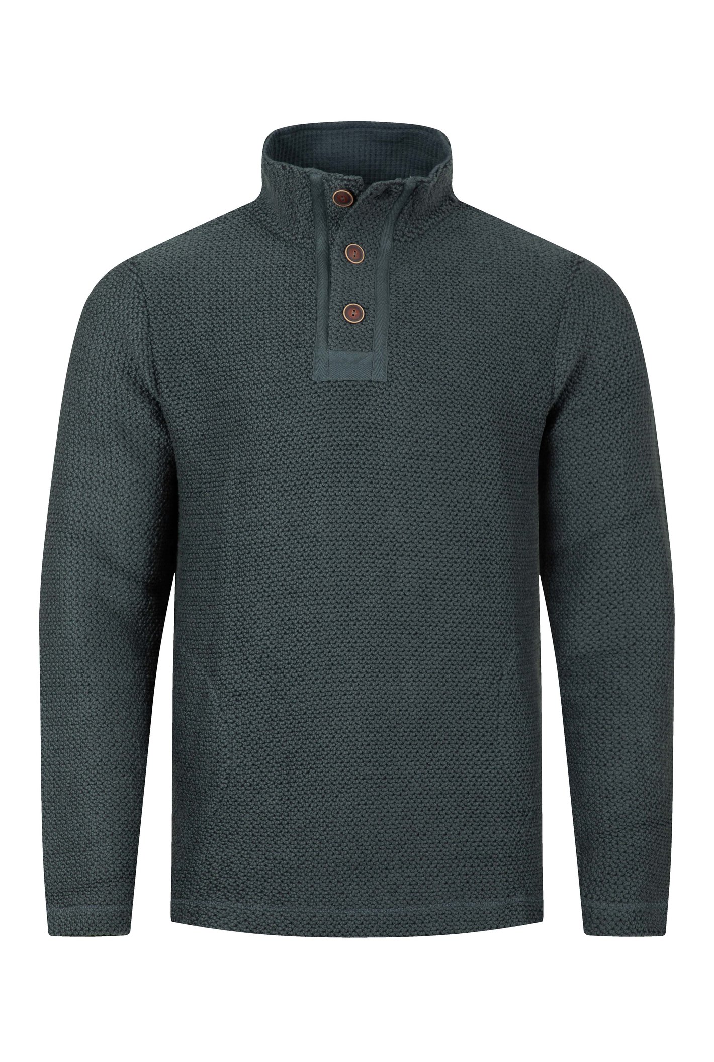 Weird Fish Sandon Button Neck Macaroni Sweatshirt Navy Size L
