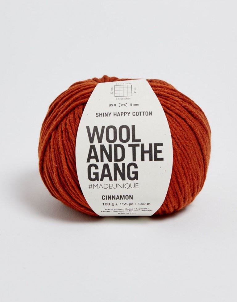 Wool and the Gang Shiny Happy Cotton Aran Yarn Cinnamon Dust