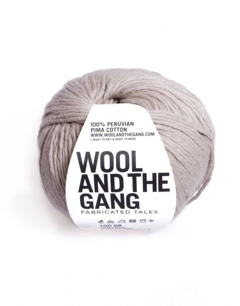 Wool and the Gang Shiny Happy Cotton Aran Yarn Timber Wolf