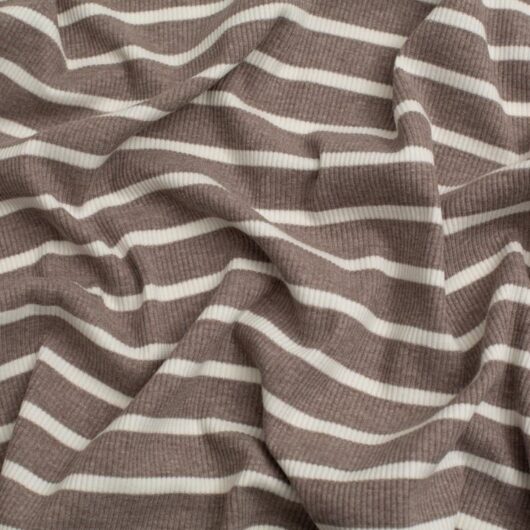 Yarn Dyed Heavy Cotton Rib Stretch Knit Fabric Biscuit
