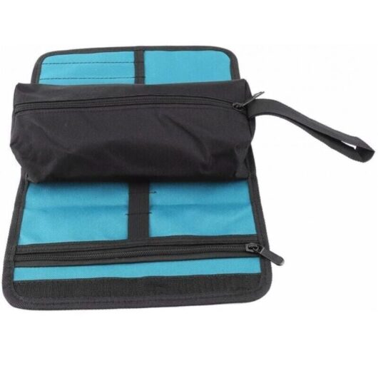 Ymyny - Tool bag, roll-up canvas tool bag, empty tool bag, tool bag with zipper and hanging loop for electrician, plumber or mechanic